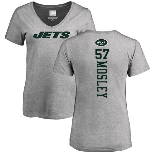New York Jets Ash Women C.J. Mosley Backer NFL Football #57 T Shirt->women nfl jersey->Women Jersey